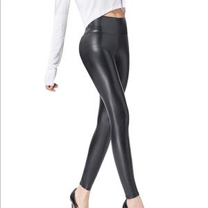 Faux Leather Leggings Pants Stretchy High Waisted